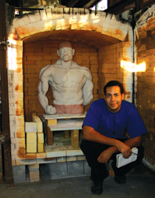 Image of Kiln with Student